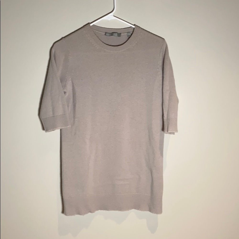 Vince XS short sleeved sweater - taupe/grey
